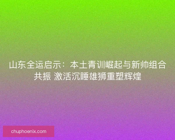 山东全运启示：本土青训崛起与新帅组合共振 激活沉睡雄狮重塑辉煌